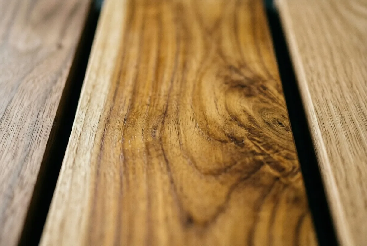 Teak wood grain close-up