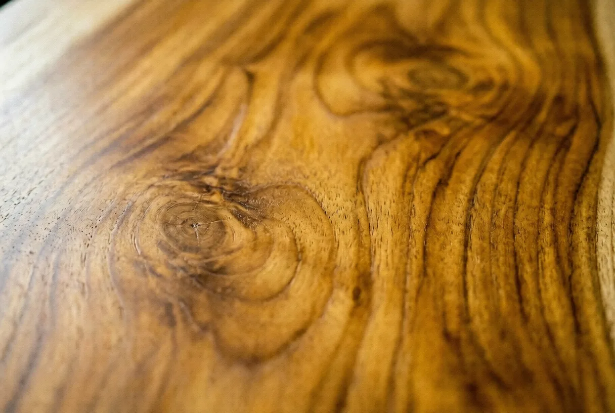 Close-up of teak wood grain texture